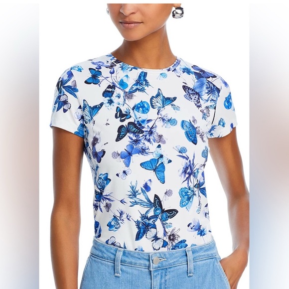 L'AGENCE Ressi Butterfly Foral T-Shirt - Picture 1 of 4